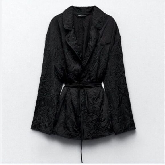 Zara Black Creased Satin Wrap Kimono/Top(Size
NWT (Size XS-S) - Picture 4 of 8